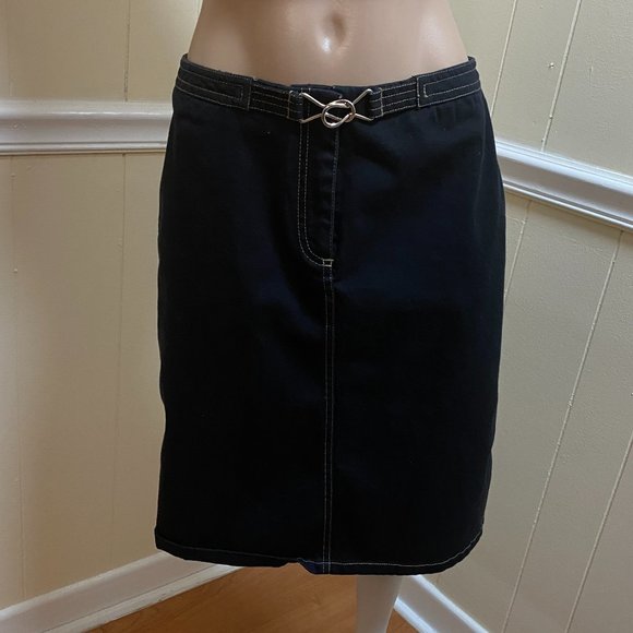 The Limited Dresses & Skirts - The Limited Stretch Dark Denim Pencil Skirt with Belt sz 4
